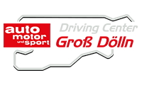 Logo des auto motor und sport Driving Center Groß Dölln mit Kursverlauf
